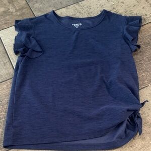 Old Navy Navy Ruffle Sleeve Tee